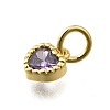 Brass Micro Pave Cubic Zirconia Charms KK-P295-14G-03-2