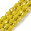 Opaque Solid Color Electroplate Glass Beads Strands LS-EGLA-N013-P6mm-B06-1