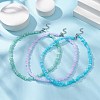 3Pcs 3 Color Acrylic Chips Beaded Chain Necklaces Set NJEW-JN04313-5