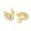 Rack Plating Brass Micro Pave Clear Cubic Zirconia Pendants KK-Z039-19G-2