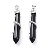 Natural Obsidian Big Pointed Pendants G-F696-B01-2