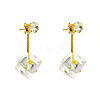 Brass Pave Cubic Zirconia Stud Earrings for Women FS-WG601E2-01-2