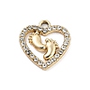 UV Plating Alloy Rhinestone Pendants PALLOY-D026-19G-1