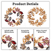 Flower Wreath Colorful Rhinestone Brooch JEWB-WH0026-19-4