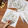 CREATCABIN 4 Sheets 4 Styles Plant PVC Self Adhesive Decorative Stickers DIY-CN0002-97-3