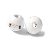 Mother's Day Theme Printed Wood European Beads WOOD-F016-04-1