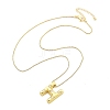 Brass & Plastic Pearl Letter Pendant Box Chain Necklaces for Women NJEW-U017-01G-08-3