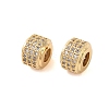 Brass Micro Pave Clear Cubic Zirconia Beads KK-B100-004G-1