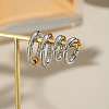Two Tone 304 Stainless Steel Cuff Earrings WG02975-01-3