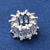 Brass Micro Pave Clear Cubic Zirconia Beads KK-D378-24S-01-2