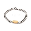 304 Stainless Steel Curb Link  Chain Bracelets for Women Men BJEW-F488-11PG-2