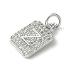 Rack Plating Brass Micro Pave Clear Cubic Zirconia Charms KK-G501-01Z-P-2