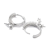 Rhodium Plated 925 Sterling Silver Cubic Zirconia Hoop Earring Findings EJEW-B038-13P-2