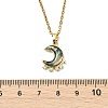 2Pcs 2 Styles Natural Paua Shell with Brass Micro Pave Clear Cubic Zirconia Pendant Necklaces NJEW-JN06078-5
