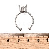Heart 304 Stainless Steel Adjustable Cuff Ring Components STAS-H237-02H-P-2