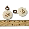 Flat Round & Ring Poplar Wood Engrave Big Pendants WOOD-G019-05B-3