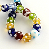 Handmade Lampwork Round Beads Strands X-LAMP-R007-02-2