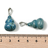 Dyed & Heated Natural Blue Agate Pendants G-B127-03P-06-4