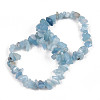 Unisex Chip Natural Aquamarine Beaded Stretch Bracelets BJEW-S143-33-1