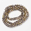 Electroplate Transparent Glass Beads Strands X-EGLA-A034-T6mm-O18-2