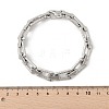 304 Stainless Steel Trapezoid Link Chain Bracelets for Women Men BJEW-F488-68P-5