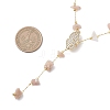 Natural Sunstone Chip Handmade Link Chain Necklaces NJEW-JN05811-03-3