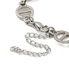 304 Stainless Steel Flat Round Link Chains Bracelets for Men & Women BJEW-D042-01P-3