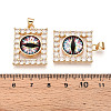 Brass Micro Pave Clear Cubic Zirconia Pendants for Women KK-T070-91A-05-3