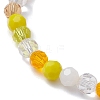 Glass Faceted Round Beaded Stretch Bracelets BJEW-JB10057-03-4