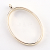 Rack Plating Alloy Oval Open Back Bezel Pendants PALLOY-S047-26E-FF-2