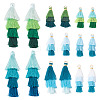 16Pcs 8 Styles Polycotton(Polyester Cotton) Tassel Pendant Decorations FIND-TA0009-19-3