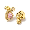 Brass Pave Cubic Zirconia Stud Earrings EJEW-N054-50B-G-2