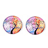 Half Round/Dome Tree Pattern Glass Flatback Cabochons for DIY Projects GGLA-Q037-25mm-M28-09-3
