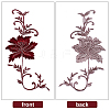 Gorgecraft 2Pcs Peony Computerized Embroidery Cloth Iron on/Sew on Patches DIY-GF0005-32B-3
