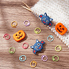 BENECREAT 12Pcs 6 Colors Baking Painted Zinc Alloy Knitting Stitch Marker Rings DIY-BC0009-73-4