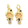 Rack Plating Brass Cubic Zirconia Pendants for Women KK-Q798-01G-2