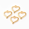 201 Stainless Steel Open Heart Charms X-STAS-F192-059G-1