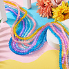  7 Strands 7 Colors Baking Painted Transparent Crackle Glass Bead Strands DGLA-TA0001-02-5