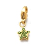 Star 304 Stainless Steel Rhinestone Pendants Decoration STAS-R159-57G-04-1