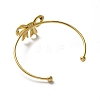 304 Stainless Steel Bowknot Cuff Bangles for Women AJEW-R100-01B-G-2