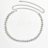 Alloy Crystal Rhinestone Flat Round Link Waist Chains for Women WGC7710-01-5