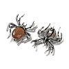 Dual-use Items Alloy Pave Jet Rhinestone Spider Brooch JEWB-C026-07A-AS-2