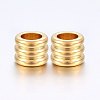 304 Stainless Steel Grooved Beads STAS-E436-14G-1