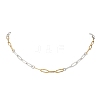 4MM Two Tone 304 Stainless Steel Paperclip Chain Necklaces NJEW-JN05625-3
