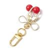 Alloy Enamel Cherry Pendant Decorations HJEW-JM02681-4