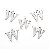 Tarnish Resistant 304 Stainless Steel Alphabet Charms STAS-H122-W-P-2