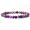 Natural Striped Agate/Banded Agate Round Beaded Stretch Bracelet LS-SF8562-9-1