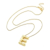 Brass & Plastic Pearl Letter Pandent Box Chain Necklaces for Women NJEW-U017-01G-05-3