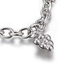 Tarnish Resistant 304 Stainless Steel Charm Bracelets BJEW-L637-18-P-2