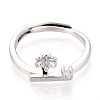 Flower Brass Micro Pave Cubic Zirconia Cup Peg Ring Settings KK-N274-31P-2
